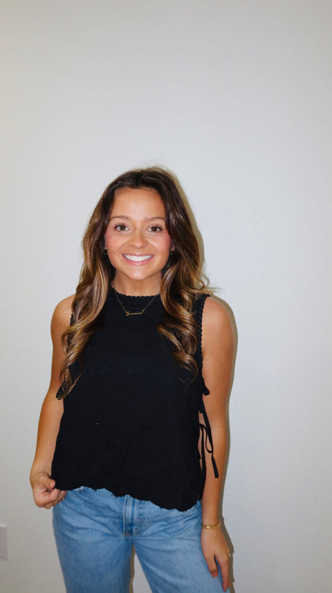 OPEN TIE DETAIL TANK TOP