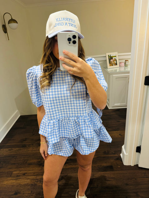 Plaid Ruffle Hem Set