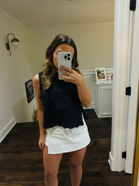 OPEN TIE DETAIL TANK TOP