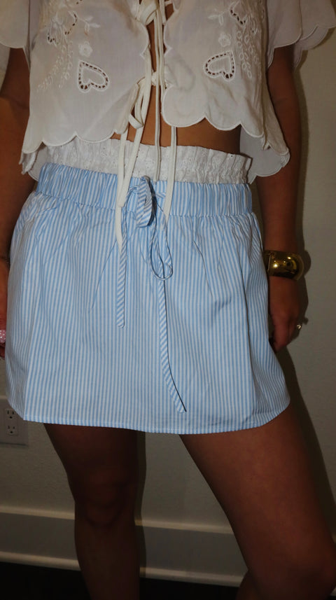 CONTRAST WAIST MINI SKIRT