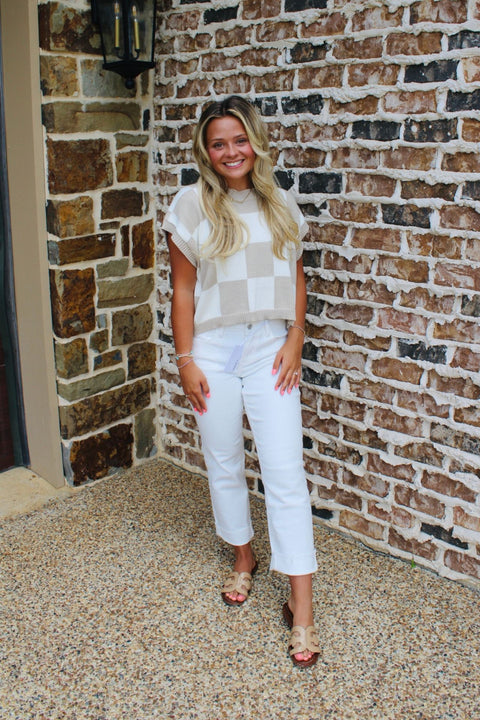 Mid Rise Clean Cut Hem Ankle Strait Jeans