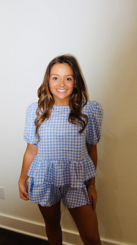 Plaid Ruffle Hem Set