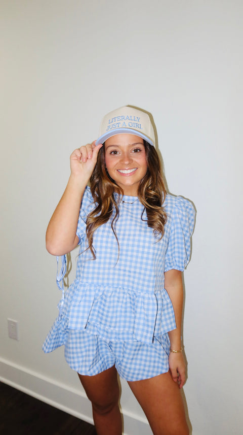 Plaid Ruffle Hem Set