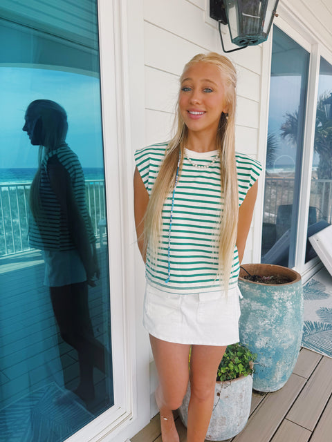 Green Striped Tee