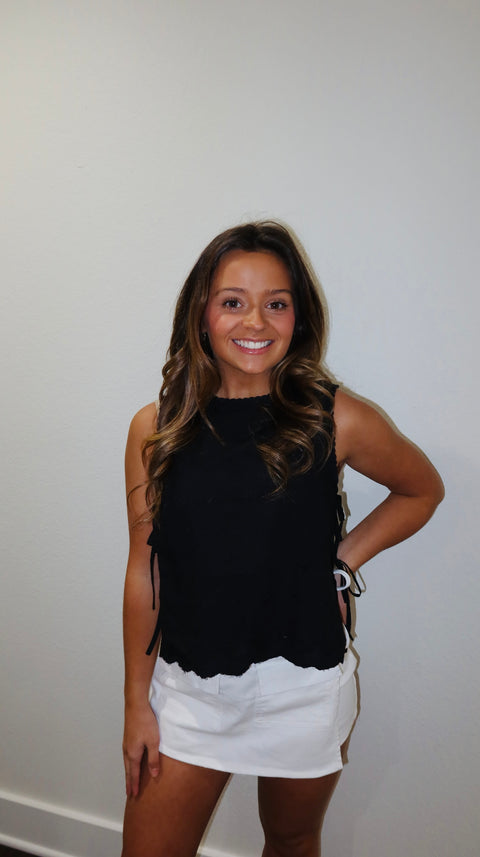 OPEN TIE DETAIL TANK TOP