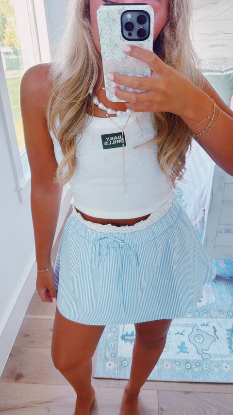 CONTRAST WAIST MINI SKIRT