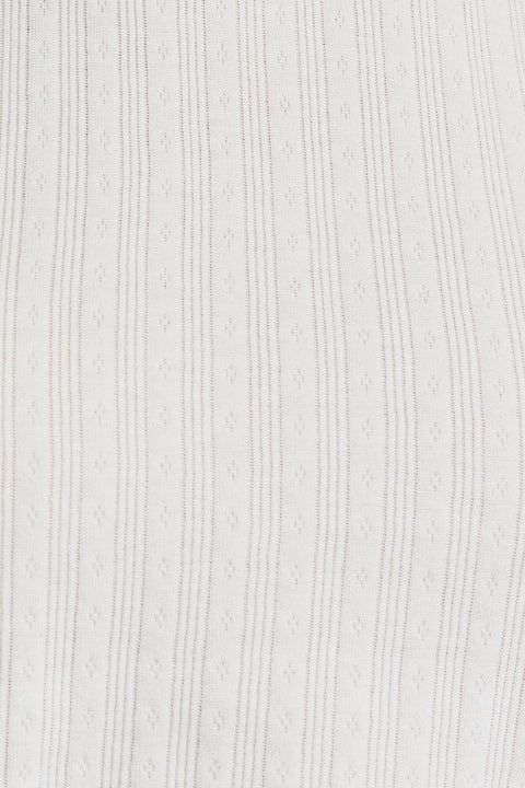 SLEEVELESS ROUND NECK LACE TRIMMED POINTELLE TANK TOP