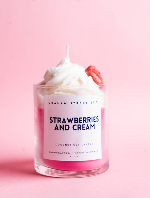 Strawberries and Cream Dessert Candle