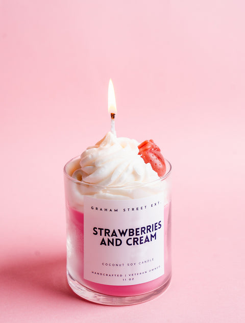 Strawberries and Cream Dessert Candle