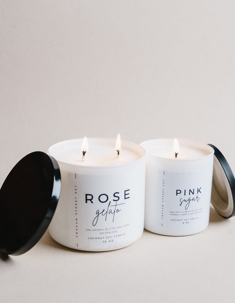 16oz Rose Gelato Coconut Wax Candle