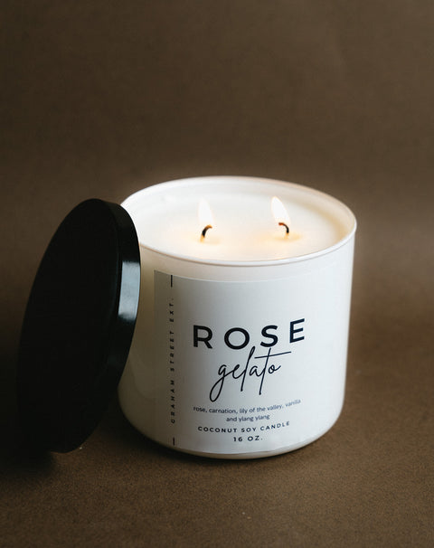 16oz Rose Gelato Coconut Wax Candle