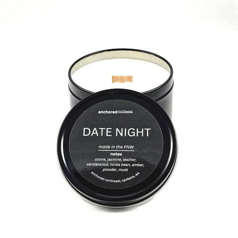 Date Night Wood Wick Black Soy Candle