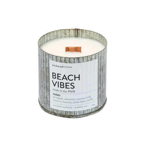 Beach Vibes Wood Wick Rustic Farmhouse Soy Candle - 10oz Candle